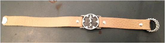 Taupe Leather Medical Alert Bracelet